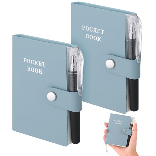 Candcamp 2 Pack A7 Pocket Notebook Notepad with 2 Pens, Mini Notebook and Pen Set Small Cute Leather Journal Note Book Note Pad for Office School Supplies Light blue,192 Sheets Candcamp 2 Pack A7 Pocket Notebook Notepad with 2 Pens, Mini Notebook and Pen Set Small Cute Leather Journal Note Book Note Pad for Office School Supplies Light blue,192 Sheets von Candcamp