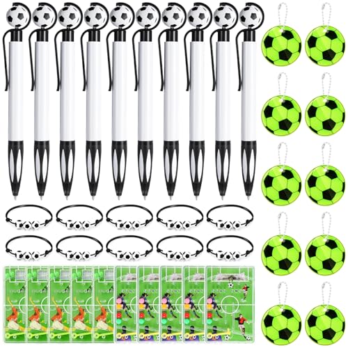 Candcamp 40-teiliges Fußball-Partytüten-Set, inklusive einziehbarem Fußball-Kugelschreiber, Fußball-Schlüsselanhänger, Flipperspiel, Armband, 1,0 mm schwarze Tinte, Tintenroller, Schreibwaren für Candcamp 40-teiliges Fußball-Partytüten-Set, inklusive einziehbarem Fußball-Kugelschreiber, Fußball-Schlüsselanhänger, Flipperspiel, Armband, 1,0 mm schwarze Tinte, Tintenroller, Schreibwaren für von Candcamp