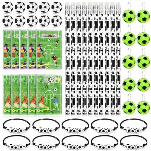 Candcamp 50-teiliges Fußball-Partytüten-Set, inklusive Fußball-Bleistiften, Radiergummis, Fußball-Schlüsselanhänger, Flipperspiel und Armband, Fußball-Schreibwaren für Studenten, Kinder Candcamp 50-teiliges Fußball-Partytüten-Set, inklusive Fußball-Bleistiften, Radiergummis, Fußball-Schlüsselanhänger, Flipperspiel und Armband, Fußball-Schreibwaren für Studenten, Kinder von Candcamp