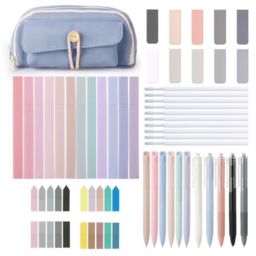Candcamp Ästhetisches Schreibwaren-Set mit Textmarkern, schnell trocknenden Stiften, Haftnotizen, magnetischen Lesezeichen, Federmäppchen und Nachfüllungen, Schulbedarf für Studenten, Journaling, Büro Candcamp Ästhetisches Schreibwaren-Set mit Textmarkern, schnell trocknenden Stiften, Haftnotizen, magnetischen Lesezeichen, Federmäppchen und Nachfüllungen, Schulbedarf für Studenten, Journaling, Büro von Candcamp