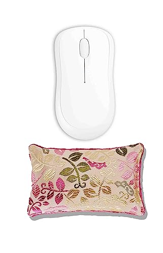 Candi Andi TMP-CL Maus-Handgelenkauflage aus Satin-Brokat und Pannesamt, geruchlos – luxuriöse, ergonomische Unterstützung mit Leinsamen-Füllung – handgefertigter Komfort für den Bürotisch | Cremige Candi Andi TMP-CL Maus-Handgelenkauflage aus Satin-Brokat und Pannesamt, geruchlos – luxuriöse, ergonomische Unterstützung mit Leinsamen-Füllung – handgefertigter Komfort für den Bürotisch | Cremige von Candi Andi