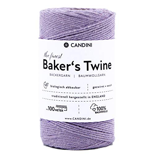 Candini Bäckergarn flieder - weiches Bastelgarn aus reiner Baumwolle, 100m - Premium Qualität - Baker’s Twine Bastelschnur, Geschenkband - Made in England Candini Bäckergarn flieder - weiches Bastelgarn aus reiner Baumwolle, 100m - Premium Qualität - Baker’s Twine Bastelschnur, Geschenkband - Made in England von Candini