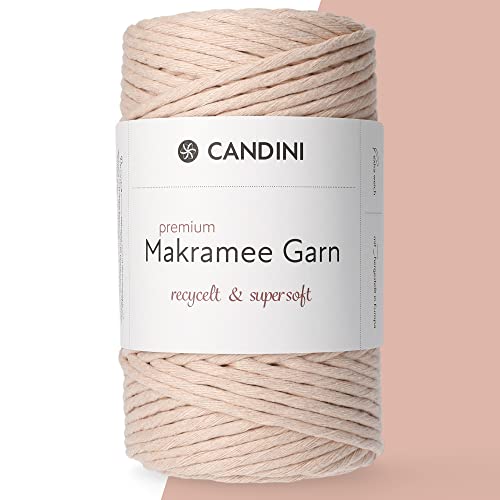 Candini Premium Makramee Garn blush, 4mm x 100m, 100% recycelte Baumwolle, gezwirnt single-twisted, Baumwollgarn für Macrame in rosa, rose, puder Candini Premium Makramee Garn blush, 4mm x 100m, 100% recycelte Baumwolle, gezwirnt single-twisted, Baumwollgarn für Macrame in rosa, rose, puder von Candini