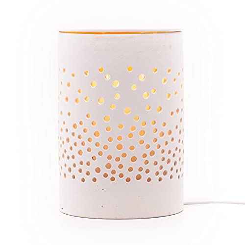 Candle-Brothers Elektrische Duftlampe Dots | Aromalampe Keramik Weiß | Für Duftöle & Wachsmelts | Raumduft Lampe | Duftlampe elektrisch | Beduftung für Wohnzimmer Schlafzimmer Flur Candle-Brothers Elektrische Duftlampe Dots | Aromalampe Keramik Weiß | Für Duftöle & Wachsmelts | Raumduft Lampe | Duftlampe elektrisch | Beduftung für Wohnzimmer Schlafzimmer Flur von Candle-Brothers