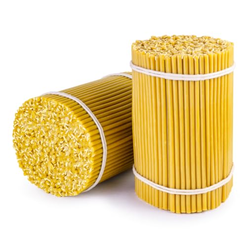Candles Fantasy Dünne Kerzen mit Honigduft – hoch, elegant, rauch- und tropfenfrei – perfekt für Gebete, Dekoration oder besondere Anlässe (300, 170 mm × 6 mm – ca. 60 Minuten) von Candles Fantasy
