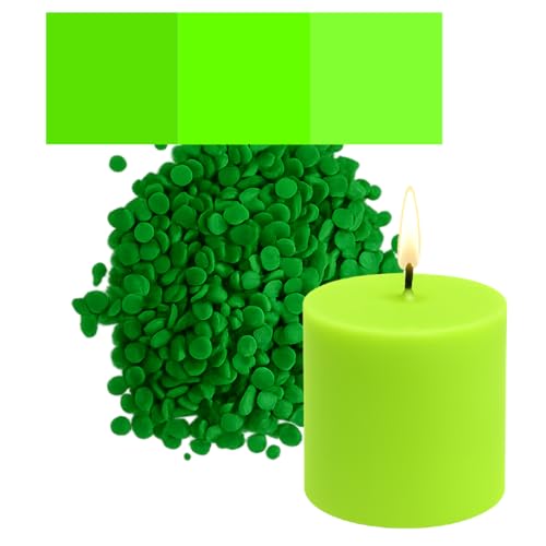 Kerzenfarbe in Flocken – 30 beliebte Farben – Hochkonzentriert – Für Paraffin, Bienenwachs, Sojawachs, Stearin, Palmwachs – Premium Farbflocken (Neongrün (Neon Green)) von Candles Fantasy