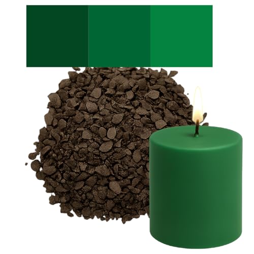Kerzenfarbe in Flocken – 30 beliebte Farben – Hochkonzentriert – Für Paraffin, Bienenwachs, Sojawachs, Stearin, Palmwachs – Premium Farbflocken - Dunkelgrün von Candles Fantasy
