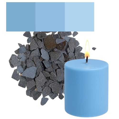 Kerzenfarbe in Flocken – 30 beliebte Farben – Hochkonzentriert – Für Paraffin, Bienenwachs, Sojawachs, Stearin, Palmwachs – Premium Farbflocken - Hellblau von Candles Fantasy
