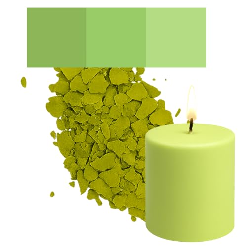 Kerzenfarbe in Flocken – 30 beliebte Farben – Hochkonzentriert – Für Paraffin, Bienenwachs, Sojawachs, Stearin, Palmwachs – Premium Farbflocken - Hellgrün von Candles Fantasy