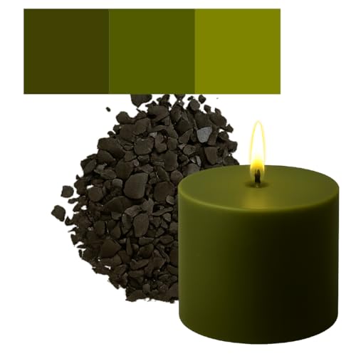 Kerzenfarbe in Flocken – 30 beliebte Farben – Hochkonzentriert – Für Paraffin, Bienenwachs, Sojawachs, Stearin, Palmwachs – Premium Farbflocken - Olivgrün von Candles Fantasy