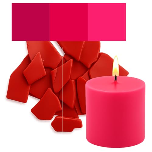 Kerzenfarbe in Flocken – 30 beliebte Farben – Hochkonzentriert – Für Paraffin, Bienenwachs, Sojawachs, Stearin, Palmwachs – Premium Farbflocken - Rotrosa von Candles Fantasy