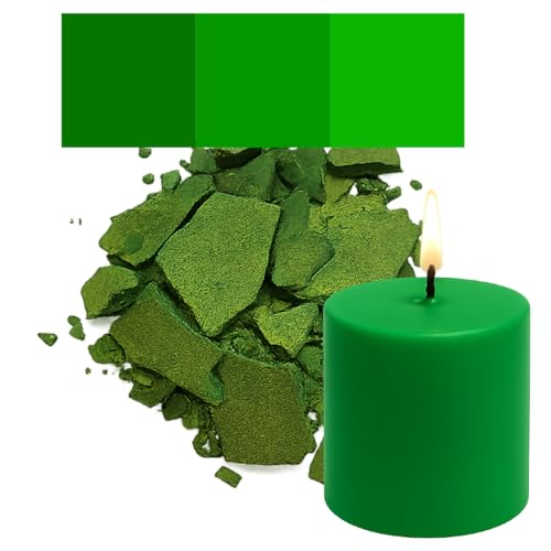 Kerzenfarbe in Flocken – 30 beliebte Farben – Hochkonzentriert – Für Paraffin, Bienenwachs, Sojawachs, Stearin, Palmwachs – Premium Farbflocken - Sattes Grün von Candles Fantasy