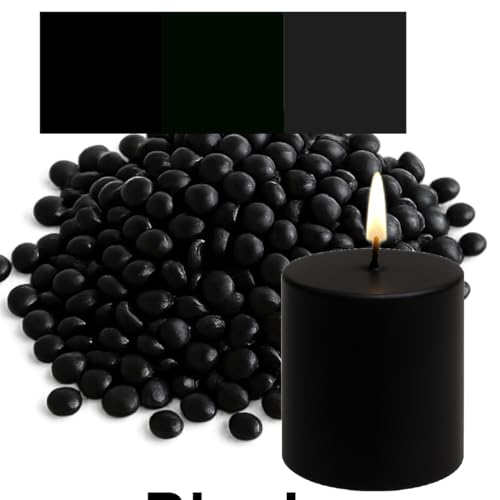 Kerzenfarbe in Flocken – 30 beliebte Farben – Hochkonzentriert – Für Paraffin, Bienenwachs, Sojawachs, Stearin, Palmwachs – Premium Farbflocken - Schwarz von Candles Fantasy