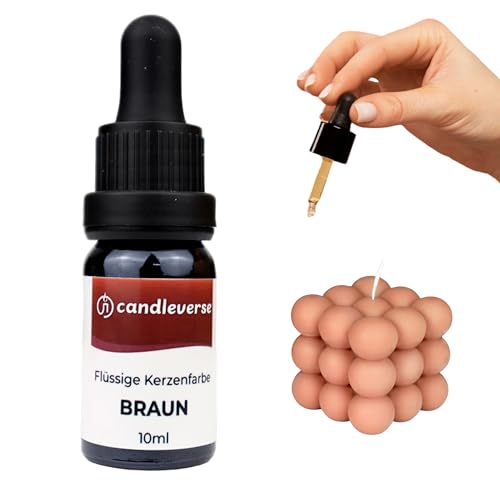 Candleverse Premium Flüssige Kerzenfarbe Braun | Hochkonzentrierte Farbe für DIY Kerzenherstellung | 10ml Flasche von Candleverse