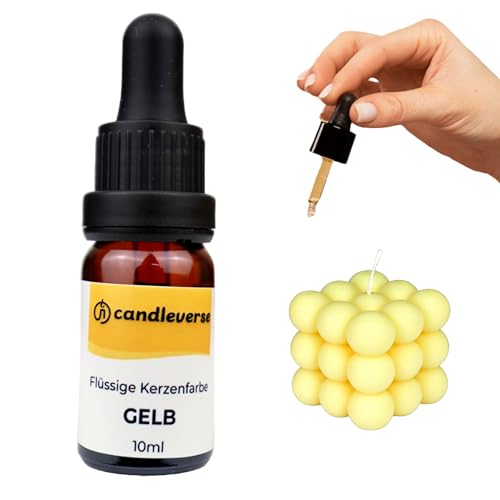 Candleverse Premium Flüssige Kerzenfarbe Gelb | Hochkonzentrierte Farbe für DIY Kerzenherstellung | 10ml Flasche von Candleverse