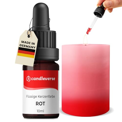 Candleverse Premium Flüssige Kerzenfarbe Rot | Hochkonzentrierte Farbe für DIY Kerzenherstellung | 10ml Flasche von Candleverse