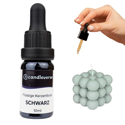 Candleverse Premium Flüssige Kerzenfarbe Schwarz | Hochkonzentrierte Farbe für DIY Kerzenherstellung | 10ml Flasche Candleverse Premium Flüssige Kerzenfarbe Schwarz | Hochkonzentrierte Farbe für DIY Kerzenherstellung | 10ml Flasche von Candleverse