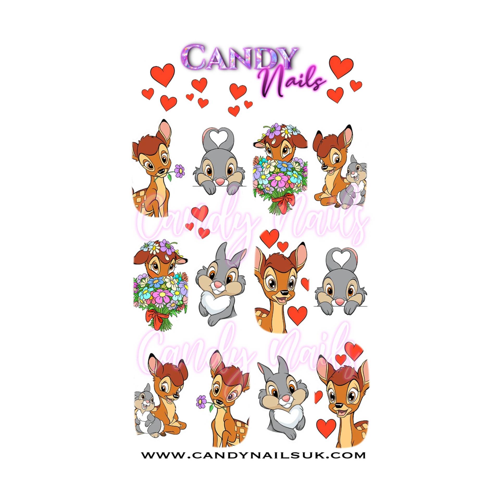 Wasserrutsche Nagelabziehbilder Nailart Nägel Transfers Bambino Inspiriert Handgezeichnet Magic Kingdom von CandyNailsUk