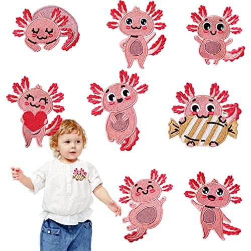Axolotl Aufnäher zum Aufbügeln für Kleidungsreparatur, 8 Stück, lustige Salamander-Bastelarbeiten, Geschenke für Kleidung, Jac, Jeans, Kleid, Rucksack, Hut, Dekorationen Axolotl Aufnäher zum Aufbügeln für Kleidungsreparatur, 8 Stück, lustige Salamander-Bastelarbeiten, Geschenke für Kleidung, Jac, Jeans, Kleid, Rucksack, Hut, Dekorationen von Caneem