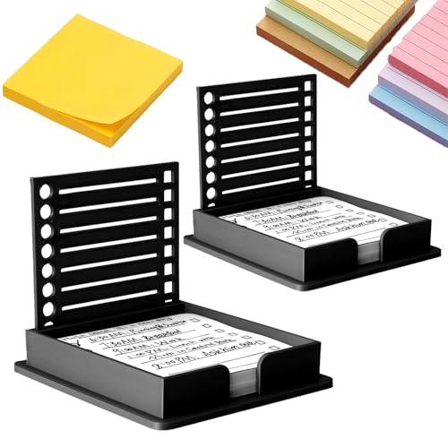 2025 Verbesserter Haftnotiz-Organizer – Integriertes Lineal und Schablonen-Vorlagen, 7,6 x 7,6 cm Haftnotiz-Spender mit Präzisionslinien, Kontrollkästchen und Kreisboxen – für Büro, Schule und von Canisto
