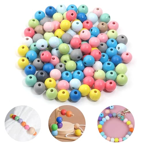 Canollo 100 Stück Holzperlen zum Auffädeln, Holzperlen Groß, Holzperlen Macaron mit 2,8 mm Fädelloch, Runde Bastelnperlen, Bastelnperlen holz für DIY Schmuckherstellung Armbänder Halsketten(10 mm) Canollo 100 Stück Holzperlen zum Auffädeln, Holzperlen Groß, Holzperlen Macaron mit 2,8 mm Fädelloch, Runde Bastelnperlen, Bastelnperlen holz für DIY Schmuckherstellung Armbänder Halsketten(10 mm) von Canollo
