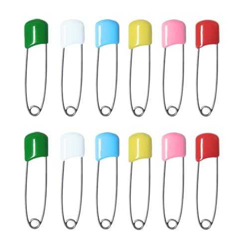 Canollo 12 Stück Sicherheitsnadeln Set, Sicherheitsnadel Groß 55mm, Bunte Haltbar Sicherheitsnadel, Stifte mit Verriegeln Verschluss, Safety Pins für Handwerk Pinning Säumen Dressmaking Nähen Canollo 12 Stück Sicherheitsnadeln Set, Sicherheitsnadel Groß 55mm, Bunte Haltbar Sicherheitsnadel, Stifte mit Verriegeln Verschluss, Safety Pins für Handwerk Pinning Säumen Dressmaking Nähen von Canollo