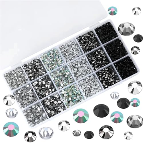 Canollo 12000 Stück Rhinestones Set, Schwarz und Weiße Strasssteine mit flacher Rückseite zum Basteln, Glitzersteine Nägel, Strasssteine für Nägel Kleidung Gesicht Schuhe DIY Handwerk Geschenk Canollo 12000 Stück Rhinestones Set, Schwarz und Weiße Strasssteine mit flacher Rückseite zum Basteln, Glitzersteine Nägel, Strasssteine für Nägel Kleidung Gesicht Schuhe DIY Handwerk Geschenk von Canollo