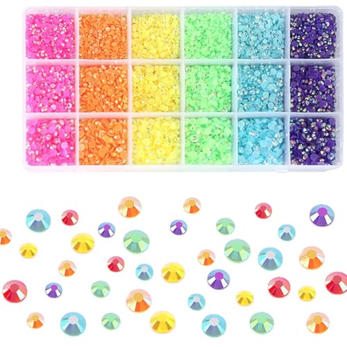 Canollo 12000 Stück Strasssteine Set, Bunte Glitzersteine mit flacher Rückseite zum Basteln, Bunte Glitzersteine Nägel, Strasssteine für Nägel Kleidung Gesicht Schuhe DIY Handwerk Geschenk Canollo 12000 Stück Strasssteine Set, Bunte Glitzersteine mit flacher Rückseite zum Basteln, Bunte Glitzersteine Nägel, Strasssteine für Nägel Kleidung Gesicht Schuhe DIY Handwerk Geschenk von Canollo
