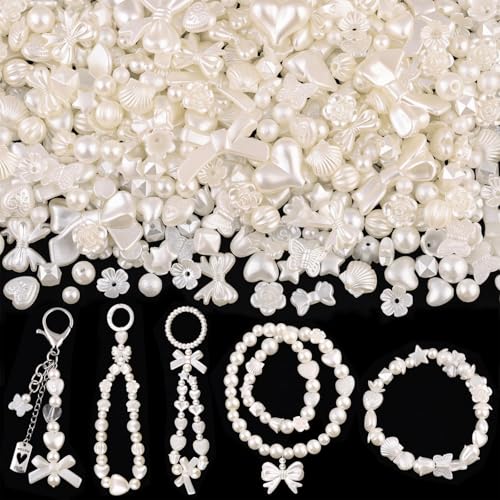 Canollo 140 Stück Perlen für Armbänder, Weiß DIY Bracelet Making Kit, Acryl Bastelperlen zum Auffädeln für DIY Handwerk Armbänder Schmuckherstellung Halsketten Selber Machen Canollo 140 Stück Perlen für Armbänder, Weiß DIY Bracelet Making Kit, Acryl Bastelperlen zum Auffädeln für DIY Handwerk Armbänder Schmuckherstellung Halsketten Selber Machen von Canollo