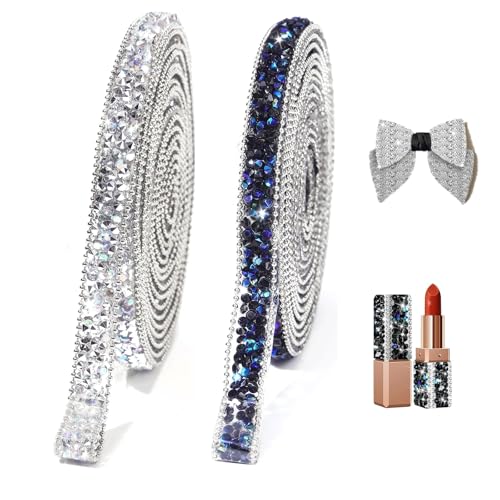 Canollo 2 Bände Strassband Selbstklebend Schwarz und Silber, Glitzerband Selbstklebend Breite 1cm, Glitzersteine Selbstklebend für DIY Kleidung, Hochzeitsdekoration, Handwerk, Geschenkdekoration Canollo 2 Bände Strassband Selbstklebend Schwarz und Silber, Glitzerband Selbstklebend Breite 1cm, Glitzersteine Selbstklebend für DIY Kleidung, Hochzeitsdekoration, Handwerk, Geschenkdekoration von Canollo