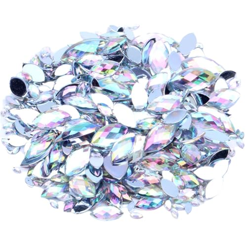 Canollo 200 Stück Harz Strasssteine Set, Weiße Strass Nagelzubehör, Edelsteine in Verschiedenen Größen, Basteln Flatback Strasssteine, Dekorative Diamanten für Nagel Deko, DIY Handwerk von Canollo