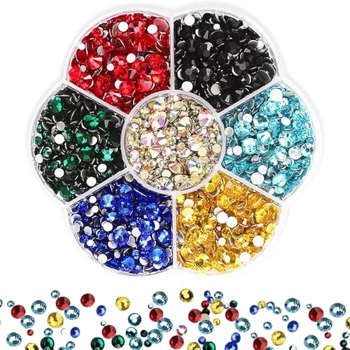 Canollo 2000 Stück Strasssteine, 7 Farben Strasssteine mit flacher Rückseite zum Basteln, Kristallsteine zum Kleben 7 Größen, Rhinestones für Nägel Kleidung Gesicht Schuhe DIY Handwerk Geschenk Canollo 2000 Stück Strasssteine, 7 Farben Strasssteine mit flacher Rückseite zum Basteln, Kristallsteine zum Kleben 7 Größen, Rhinestones für Nägel Kleidung Gesicht Schuhe DIY Handwerk Geschenk von Canollo