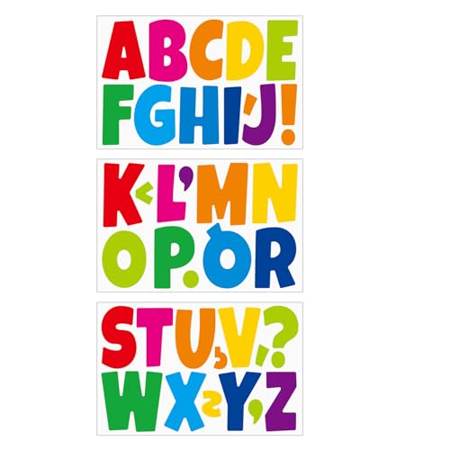 Canollo 3 Stück Bunte Buchstaben Aufkleber, Große Buchstaben zum Aufkleben, Klebebuchstaben Sticker, Selbstklebende Buchstabenaufkleber, Vinyl Sticker für Schilder Poster Briefkästen Fenster von Canollo