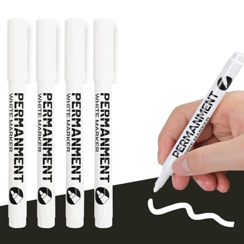 Canollo 4 Stück Marker Weißer Stift, 1mm Fadenbreite, Acrylstifte Weiß, Reifenstift Weis, Weiß Wasserfest und Permanent Marker, Geeignet für Steine, Keramik, Holz, Papier, Stoff, Metall, Leinwand Canollo 4 Stück Marker Weißer Stift, 1mm Fadenbreite, Acrylstifte Weiß, Reifenstift Weis, Weiß Wasserfest und Permanent Marker, Geeignet für Steine, Keramik, Holz, Papier, Stoff, Metall, Leinwand von Canollo