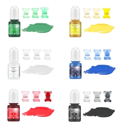 Canollo 6 Stück Farbpigmente für Gießpulver, Epoxidharz Farbe je 5 ml, Farbpigmente Farbe für Gießpulver, Epoxidharz Farben Pigment Farbstoff Set, für Harz Kunst, Gipsfarbe, DIY Kunsthandwerk von Canollo