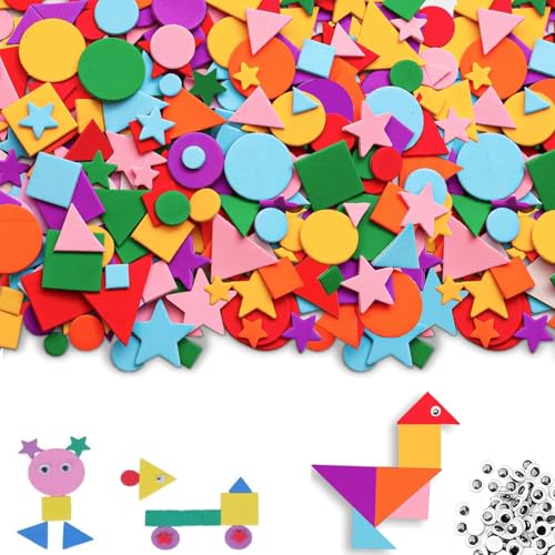 Canollo 600 Stück Moosgummi Selbstklebend und 180 Stück Selbstklebende Wackelaugen Set, Aufkleber Kinder Set, Kinder Selbstklebende Sticker zum Basteln, Sticker für DIY Scrapbooking Zubehör Canollo 600 Stück Moosgummi Selbstklebend und 180 Stück Selbstklebende Wackelaugen Set, Aufkleber Kinder Set, Kinder Selbstklebende Sticker zum Basteln, Sticker für DIY Scrapbooking Zubehör von Canollo
