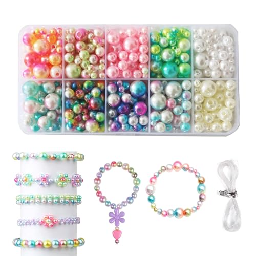 Canollo 600 Stück Perlen für Armbänder, Runde Bunte Bead, Bastelperlen für Armbänder, Ketten Selber Machen set, Perlen zum Auffädeln für DIY Schmuckherstellung, Kleidung, Ohrringe, Handwerk Canollo 600 Stück Perlen für Armbänder, Runde Bunte Bead, Bastelperlen für Armbänder, Ketten Selber Machen set, Perlen zum Auffädeln für DIY Schmuckherstellung, Kleidung, Ohrringe, Handwerk von Canollo