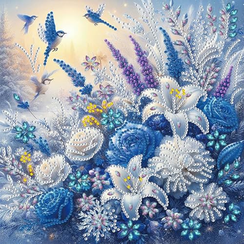 Canollo Diamant Painting 30x30cm, Diamond Painting Blumen Blau, Diamant Painting Erwachsene, 5D Diamond-Painting Malerei, Daiments Painting Erwachsene Bastelset für Home Wanddekorationen und Geschenk Canollo Diamant Painting 30x30cm, Diamond Painting Blumen Blau, Diamant Painting Erwachsene, 5D Diamond-Painting Malerei, Daiments Painting Erwachsene Bastelset für Home Wanddekorationen und Geschenk von Canollo