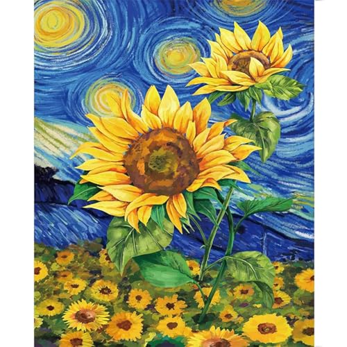 Canollo Diamant Painting 30x40cm, Diamant Painting Bilder Blumen, Diamond Painting Erwachsene, 5D Diamond-Painting Sonnenblume, Daiments Painting Geeignet Als Geschenk für Home Wanddekorationen von Canollo