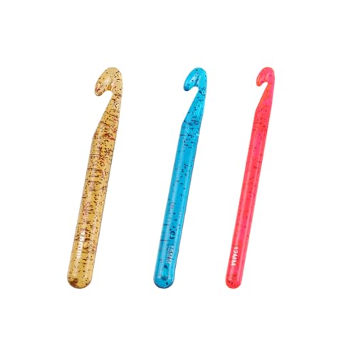 Canollo Häkelnadel 12 mm 15 mm 18mm, 3 Farbe Häkelnadeln Set, 3 Stück Groß Crochet Hook, Ergonomische Chunky Häkelnadel für Anfänger, Transparente Häkeln zum Dicke Wolle, Teppiche, Bulky Garn Project Canollo Häkelnadel 12 mm 15 mm 18mm, 3 Farbe Häkelnadeln Set, 3 Stück Groß Crochet Hook, Ergonomische Chunky Häkelnadel für Anfänger, Transparente Häkeln zum Dicke Wolle, Teppiche, Bulky Garn Project von Canollo