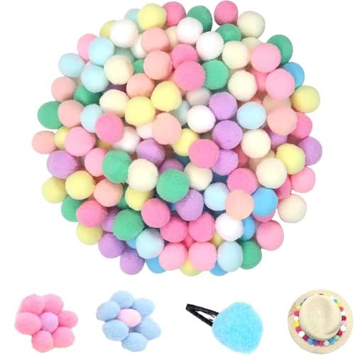 Canollo Pompons zum Basteln, 100 Stück 2cm Macaron Farbe Pompons, Filzkugeln zum Basteln, Filzkugeln Klein, Bommel zum Basteln, Bastel Pompons für Handwerk Herstellung, DIY Projekte, Partydekoration von Canollo