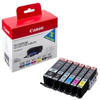 Canon PGI-550 PGBK + CLI-551 BK/C/M/Y/GY  2x schwarz, cyan, magenta, gelb, grau Druckerpatronen, 6er-Set von Canon