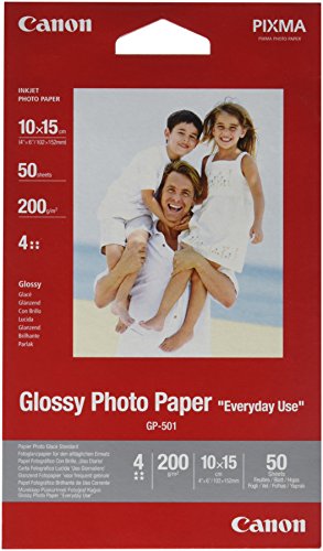 Canon GP-501 Everyday Use Photo Paper, Glossy, 200 g/m2, 10 x 15 cm (4 x 6in), 50 Sheets - 0775B081 von Canon