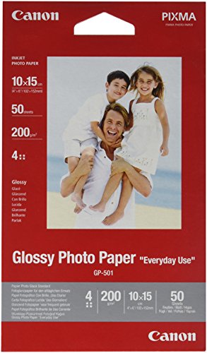 Canon GP-501 Everyday Use Photo Paper, Glossy, 200 g/m2, 10 x 15 cm (4 x 6in), 50 Sheets - 0775B081 Canon GP-501 Everyday Use Photo Paper, Glossy, 200 g/m2, 10 x 15 cm (4 x 6in), 50 Sheets - 0775B081 von Canon