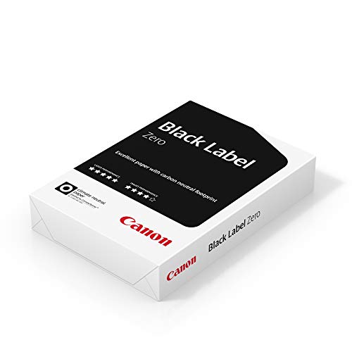 Canon Black Label Zero Druckerpapier, 2-fach gelocht, A4, 80 g/m², 1 Ries (500 Blatt), kohlenstoffneutrales Papier für Alltag und Büro von Canon