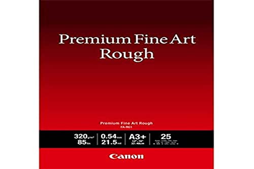 Canon FA-SM1 Premium Fine Art Rough Fotopapier - DIN A3+, 25 Blatt (320 g/qm) für Tintenstrahldrucker, 4562C004, Schwarz von Canon