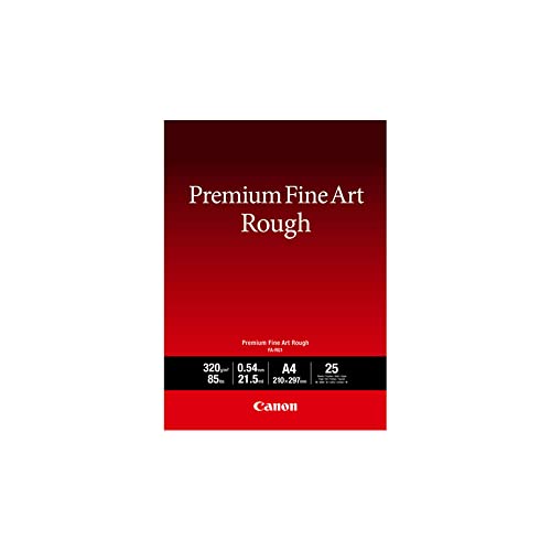 Canon FA-SM1 Premium Fine Art Rough Fotopapier - DIN A3, 25 Blatt (320 g/qm) für Tintenstrahldrucker, 4562C003, Schwarz von Canon