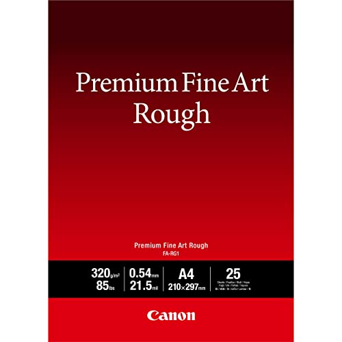 Canon FA-SM1 Premium Fine Art Rough Fotopapier - DIN A4, 25 Blatt (320 g/qm) für Tintenstrahldrucker von Canon