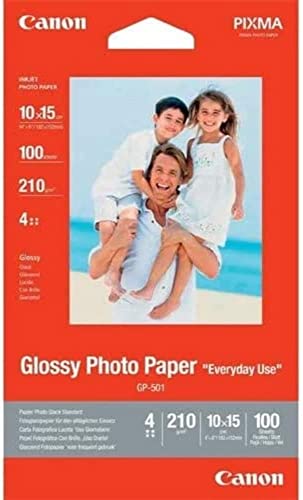 Canon Fotopapier GP-501 glänzend weiß - 10x15cm 100 Blatt für Tintenstrahldrucker - PIXMA Drucker (200 g/qm), PG-40 von Canon