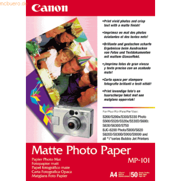 Canon Fotopapier Inkjet MP-101 A4 170g/qm VE=50 Blatt von Canon